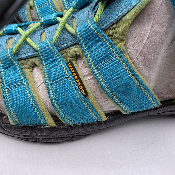Keen Waterpoof Sandals Men's Size 6 US Blue Green Closed Toe Water Shoes - Picture 8 of 12